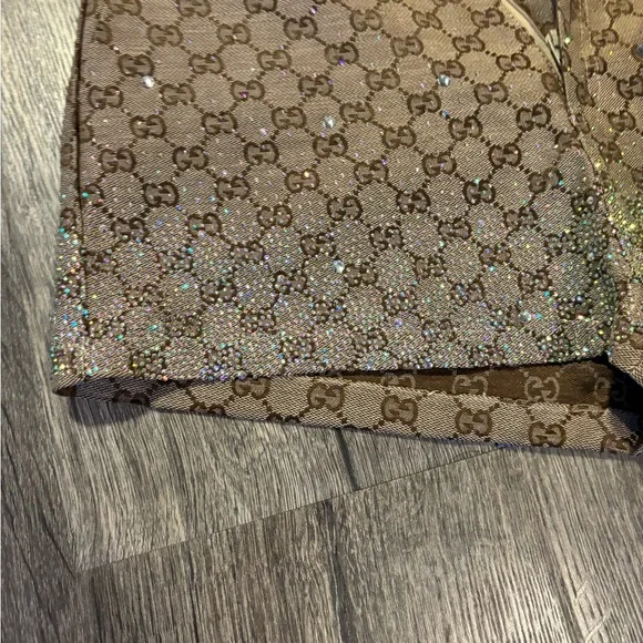 Gucci Beige Monogram High Waist Shorts - Picture 10 of 11